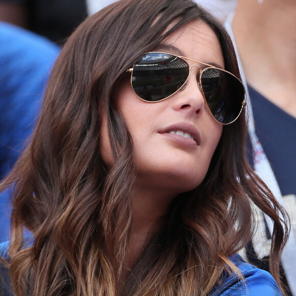 Marine Lloris dans les tribunes lors du match de coupe du monde opposant la France au Danemark au stade Loujniki à Moscou, Russia, le 26 juin 2018. © Cyril Moreau/Bestimage