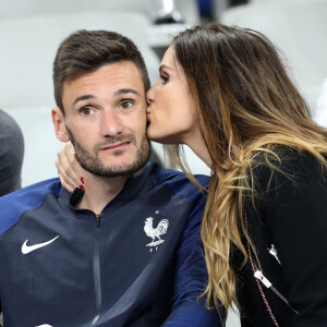 Hugo Lloris et sa femme Marine dans les tribunes à la fin du match de quart de finale de l'UEFA Euro France-Islande au Stade de France à Saint-Denis. © Cyril Moreau / Bestimage