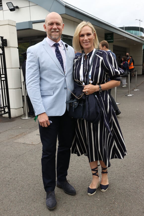 Zara et Mike Tindall au tournoi de Wimbledon à Londres, le 7 juillet 2021.