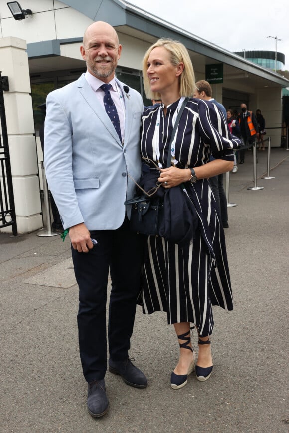 Zara et Mike Tindall au tournoi de Wimbledon à Londres, le 7 juillet 2021.