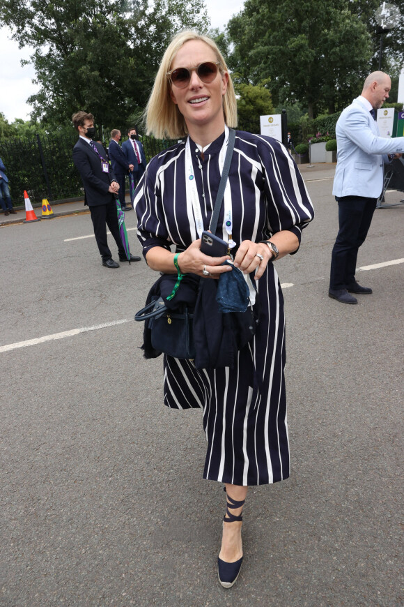 Zara Tindall au tournoi de Wimbledon à Londres, le 7 juillet 2021.