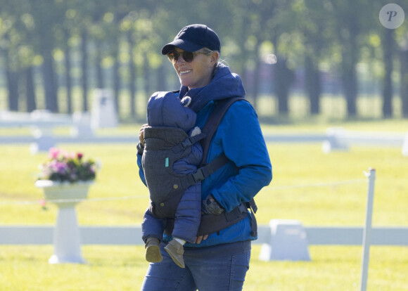 Zara Tindall et son bébé Lucas assistent au "Houghton Hall Horse Trials" à Kings Lynn. Le 29 mai 2021