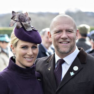 Zara Phillips (Zara Tindall) et son mari Mike Tindall - Arrivées au Festival Cheltenham - Jour quatre, le 13 mars 2020.