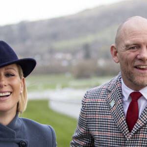 Zara Tindall et son mari Mike Tindall au festival de Cheltenham. Le 12 mars 2020