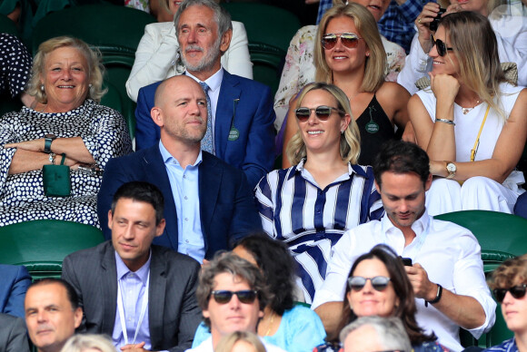 Zara et Mike Tindall au tournoi de Wimbledon à Londres, le 7 juillet 2021.