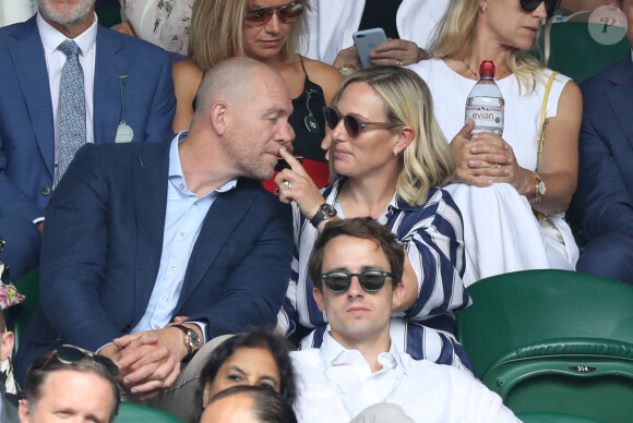 Zara et Mike Tindall au tournoi de Wimbledon à Londres, le 7 juillet 2021.