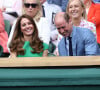 Le prince William, duc de Cambridge, Catherine Kate Middleton, duchesse de Cambridge, Martina Navratilova, Billie Jean King assistent à la finale Dames au tournoi de Wimbledon.