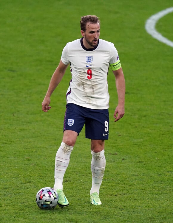 Harry Kane lors de la demi-finale de l'Euro 2020 entre l'Angleterre et le Danemark à Wembley. Londres, le 7 juillet 2021.