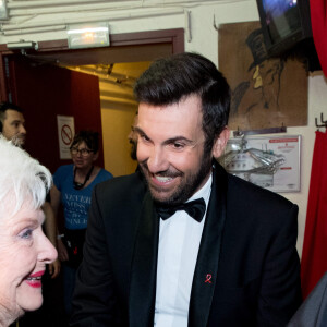 Line Renaud et Laurent Ournac - Backstage de l'émission "Tous au Moulin Rouge pour le sidaction" au Moulin Rouge à Paris le 20 mars 2017. © Cyril Moreau - Dominique Jacovides / Bestimage