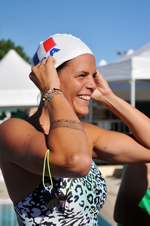 Laure Manaudou replonge pour le 8e meeting de natation de Carcassonne le 28 juin 2015.