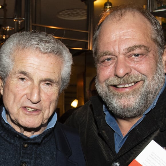 Claude Lelouch et Éric Dupond-Moretti lors du lancement du livre "A l'amour, à la vie" écrit par Catherine Ceylac (Ed. Flammarion) au Café Tournon à Paris, le 23 octobre 2019. © Pierre Perusseau/Bestimage