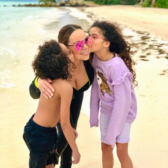 Mariah Carey et ses jumeaus Moroccan et Monroe Cannon.