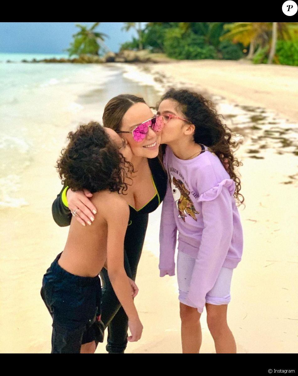 Mariah Carey et ses jumeaus Moroccan et Monroe Cannon.