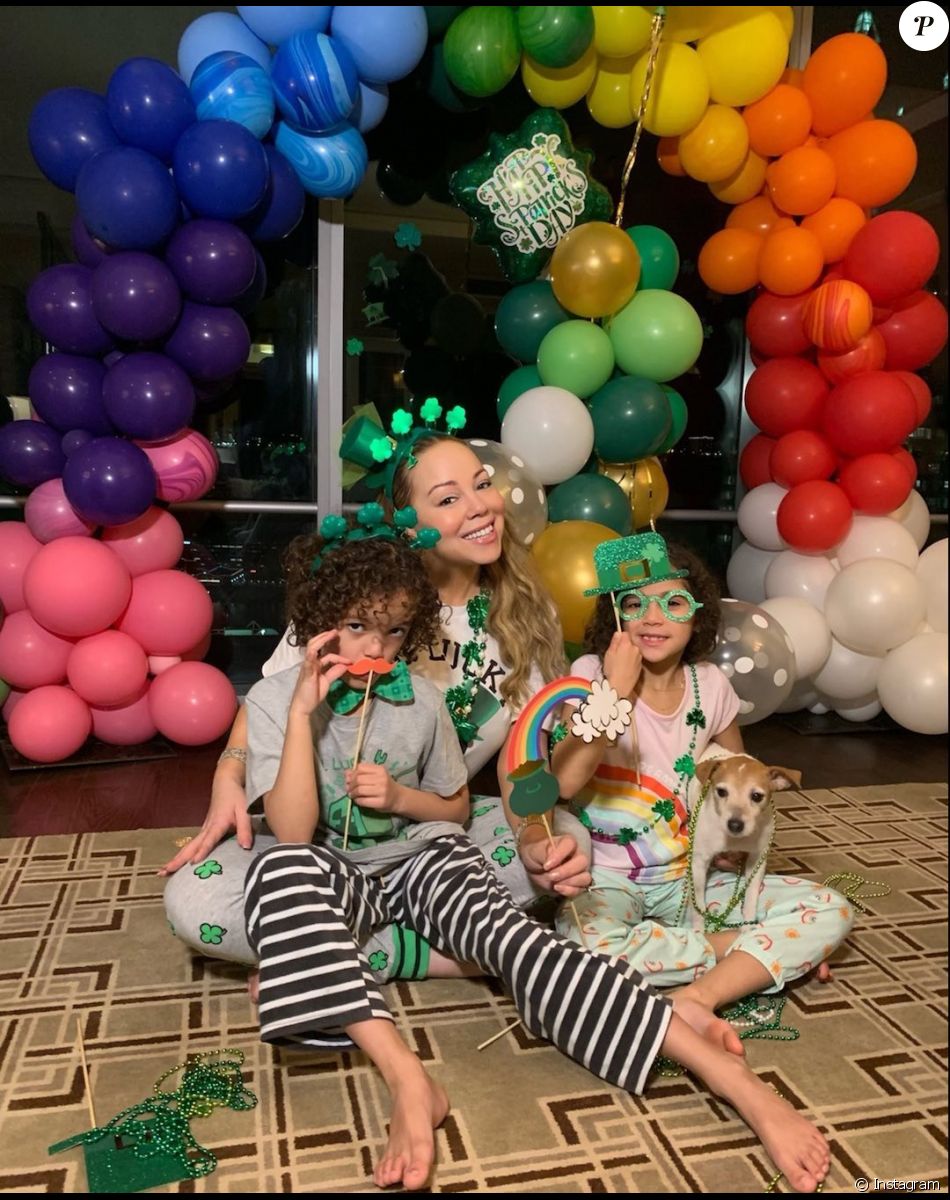 Mariah Carey et ses jumeaux Monroe et Moroccan Cannon.