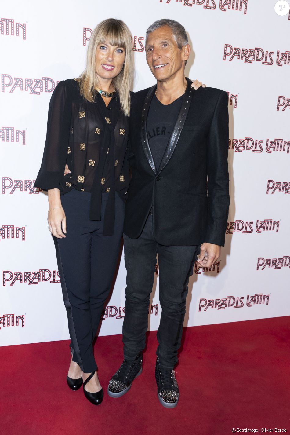 Nagui et sa femme Mélanie Page - Photocall de la générale "L'Oiseau Paradis" au Paradis Latin à Paris le 6 juin 2019. © Olivier Borde/Bestimage