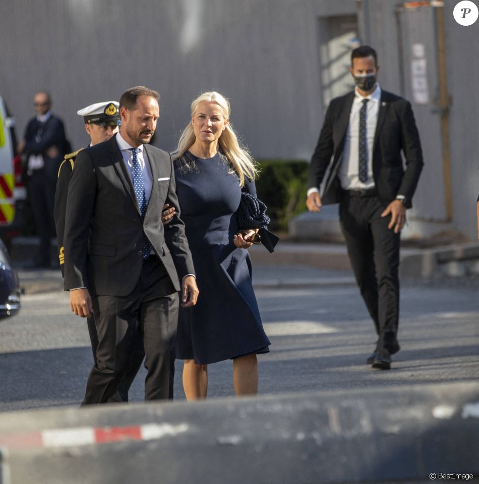 Le prince Haakon et la princesse Mette-Marit de Norvège lors du 10ème anniversaire de la commémoration de l'attentat perpétré par Anders Breivik, à Utoya en 2011, qui a fait 77 morts. Oslo, le 22 juillet 2021.
