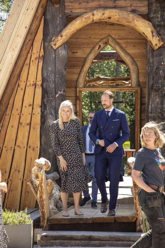 La princesse Mette-Marit et le prince Haakon de Norvège lors du 250ème anniversaire du prédicateur laïque norvégien Hans Nielsen Hauge à Fredrikstad. Le 4 juin 2021