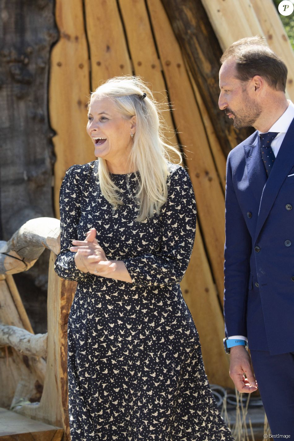 La princesse Mette-Marit et le prince Haakon de Norvège lors du 250ème anniversaire du prédicateur laïque norvégien Hans Nielsen Hauge à Fredrikstad. Le 4 juin 2021