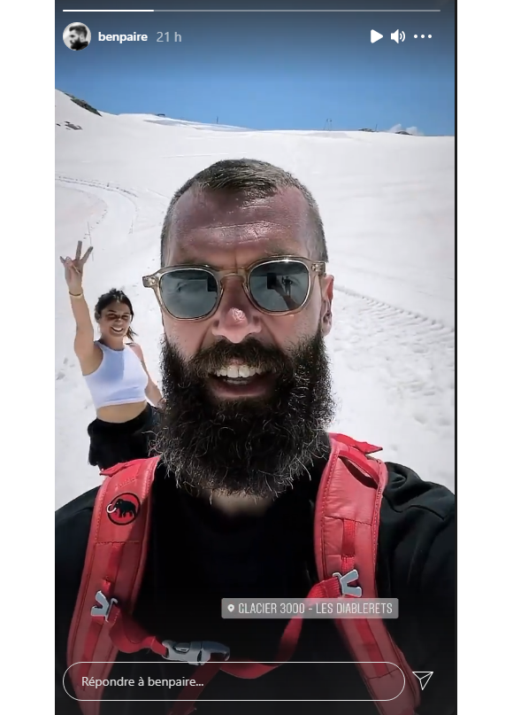 Benoît Paire en vacances à la montagne avec Julie Bertin (La Villa des coeurs brisés) - Instagram