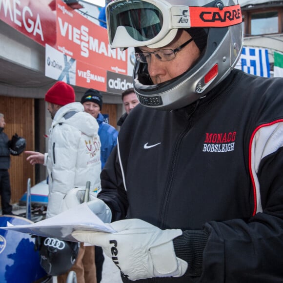 Le Prince Albert II de Monaco - Le Prince Albert II de Monaco participe à la course de bobsleigh "Monaco Bob Historic" à Saint-Moritz en Suisse le 23 janvier 2015.