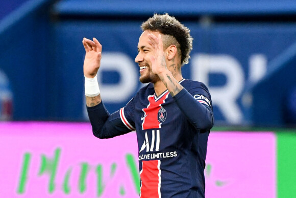 Neymar durant le match de football en ligue 1. le Paris Saint Germain (PSG) bat Reims 4 à 0 au parc des Princes à Paris le 16 mai 2021. © Anthony Bibard/FEP/Panoramic / Bestimage