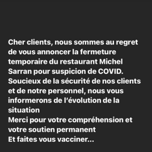 Michel Sarran annonce la fermeture de son restaurant "Michel Sarran" situé à Toulouse, à cause de la Covid-19.
