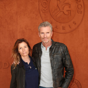Denis Brogniart et sa femme Hortense Brogniart - Célébrités dans le village des internationaux de France de tennis de Roland Garros à Paris, France, le 6 juin 2019. © Jacovides-Moreau/Bestimage