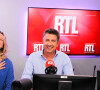Exclusif - Luana Belmondo et Jean-Michel Zecca - Luana Belmondo arrive sur RTL pour animer une émission quotidienne "RTL vous régale" de 11h00 à 12h30 à partir du 9 juillet. Elle co-présentera aux côtés de J.M.Zecca et J.S.Petitdemange, à Paris, France, le 14 juin 2018. © Guillaume Gaffiot/Bestimage