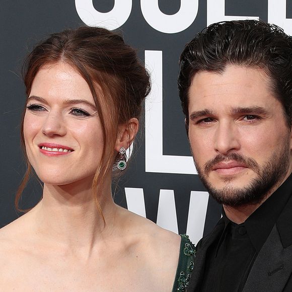 Kit Harington et sa femme Rose Leslie - Photocall de la 77ème cérémonie annuelle des Golden Globe Awards au Beverly Hilton Hotel à Los Angeles, le 5 janvier 2020. 