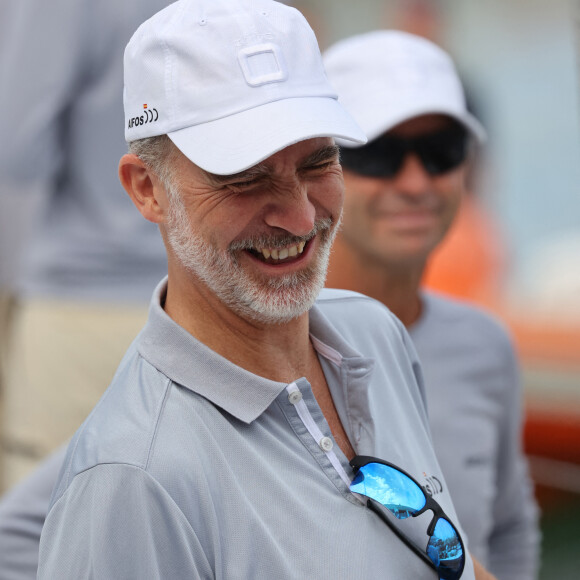 Le roi Felipe VI d'Espagne préside le 500 ème anniversaire de la mort de l'explorateur Juan Sebastian Elcano à Palma de Majorque en marge de la régate "Copa del Rey". Le 4 août 2021.