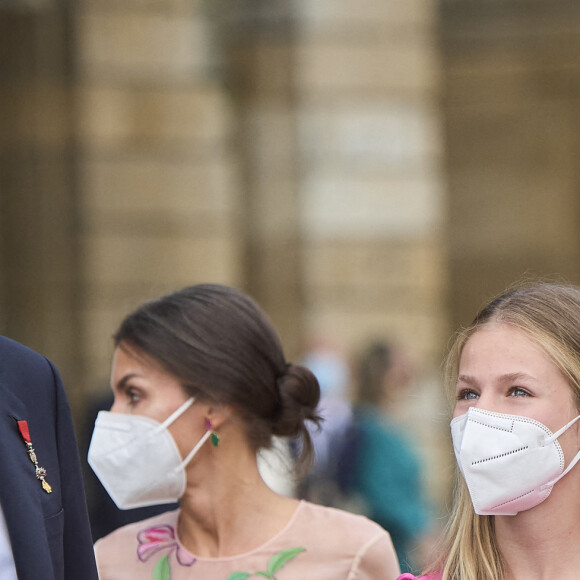 Le roi Felipe VI d'Espagne et La princesse Leonor - La famille royale d'Espagne célèbre la fête nationale de la Galice, le jour de la Saint-Jacques, à la cathédrale de Santiago à Saint-Jacques-de-Compostelle, le 25 juillet 2021.