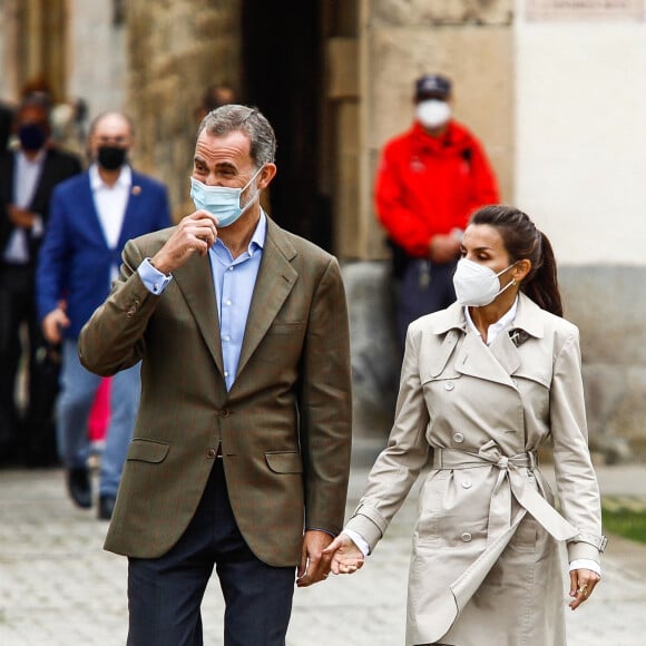 Le roi Felipe VI et la reine Letizia d'Espagne participent à la cérémonie d'ouverture de l'année Sainte Compostellane à Roncevaux. le 12 juillet 2021.