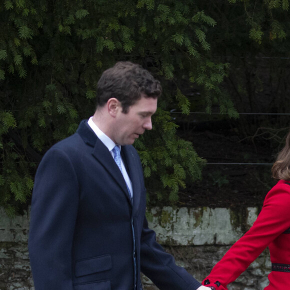 La princesse Eugenie d'York et son mari Jack Brooksbank - La famille royale assiste à la messe de Noël à Sandringham le 25 décembre 2018.
