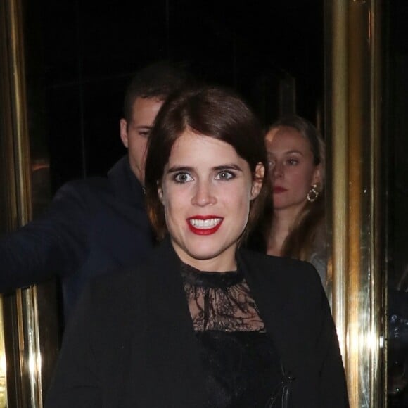 La princesse Eugenie d'York quitte la soirée privée Casamigos le jour de la fête d'Halloween à Londres le 2 novembre 2018.