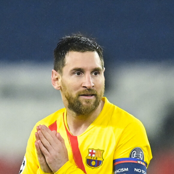 Lionel Messi (Barcelone) - Match de football en 1/8ème finale de ligue des champions (champions league) Paris Saint Germain (PSG) contre Barcelone (1-1) au parc des Princes à Paris le 10 mars 2021. © JB Autissier / Panoramic / Bestimage 