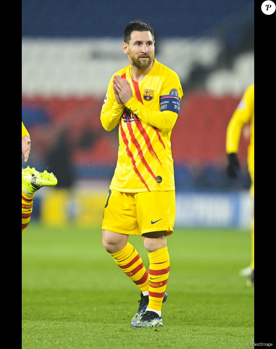 Lionel Messi (Barcelone) - Match de football en 1/8ème finale de ligue des champions (champions league) Paris Saint Germain (PSG) contre Barcelone (1-1) au parc des Princes à Paris le 10 mars 2021. © JB Autissier / Panoramic / Bestimage