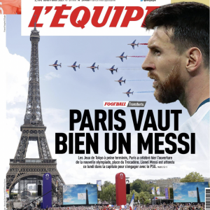 Couverture du quotidien L'Équipe du 9 août 2021.