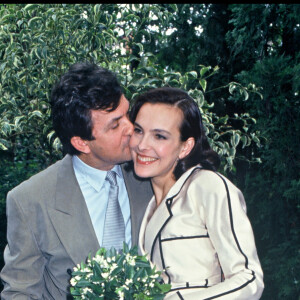 Carole Bouquet et Jacques Leibowitch le jour de leur mariage en 1991. 