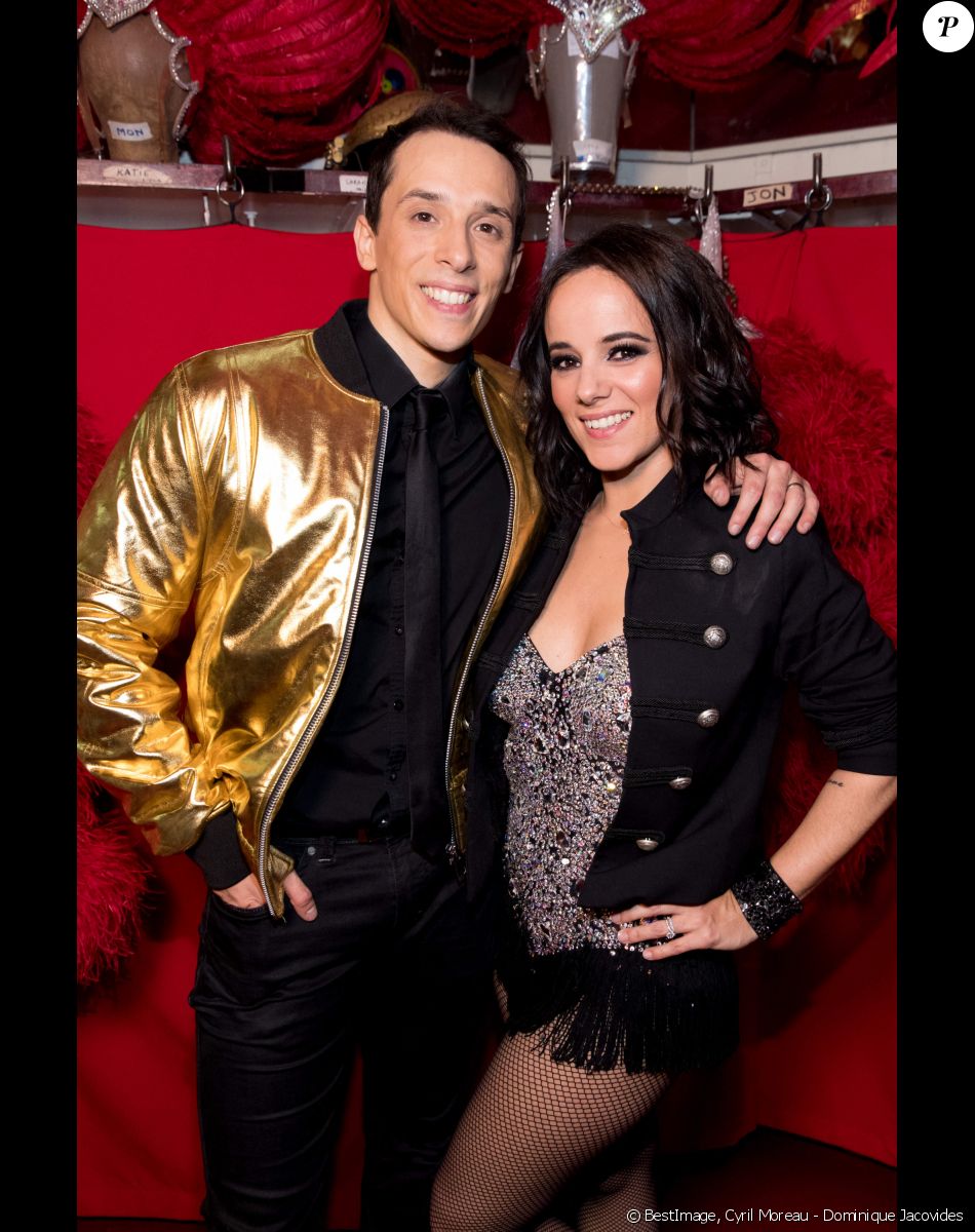 Exclusif - Grégoire Lyonnet et sa femme Alizée - Backstage de l'émission "Tous au Moulin Rouge pour le sidaction" au Moulin Rouge à Paris. © Cyril Moreau - Dominique Jacovides / Bestimage