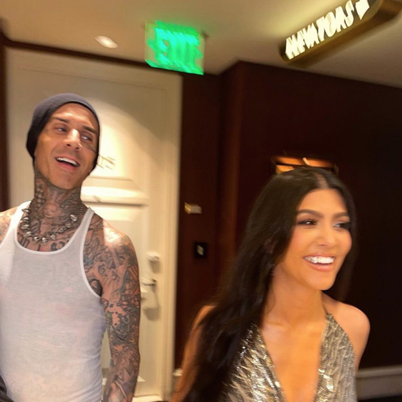 Travis Barker et Kourtney Kardashian. Juillet 2021.