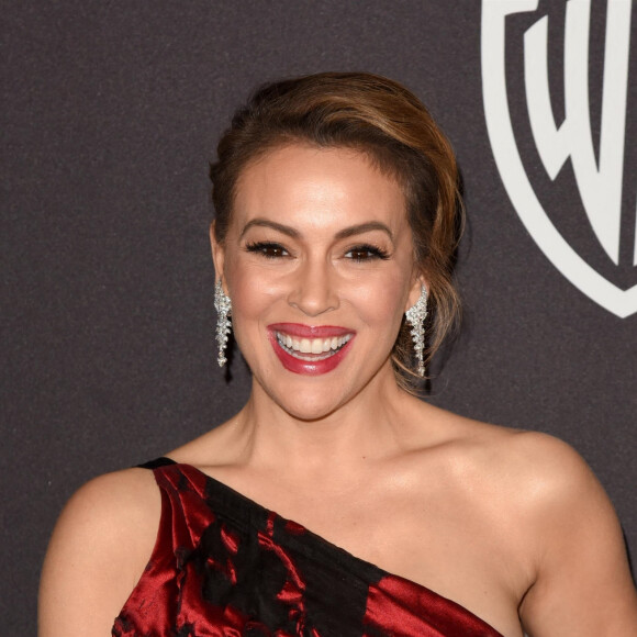 Alyssa Milano - Photocall de la soirée "Warner InStyle Golden Globes After Party" au Beverly Hilton Hotel à Beverly Hills. Le 6 janvier 2019 