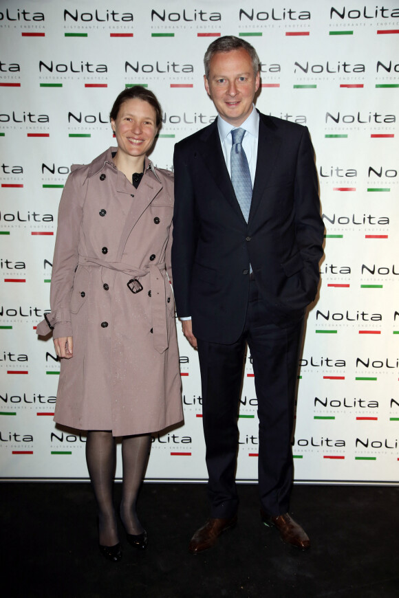 Exclusif - Bruno Le Maire et son épouse Pauline - Anniversaire du programmateur de télévision et de radio Jacques Sanchez au restaurant NOLITA à Paris en 2013