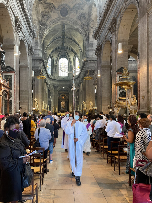 Messe en hommage à Jacob Desvarieux (membre fondateur du groupe Kassav') en l'église Saint-Sulpice à Paris, France, le 14 août 2021. © Christophe Clovis / Bestimage