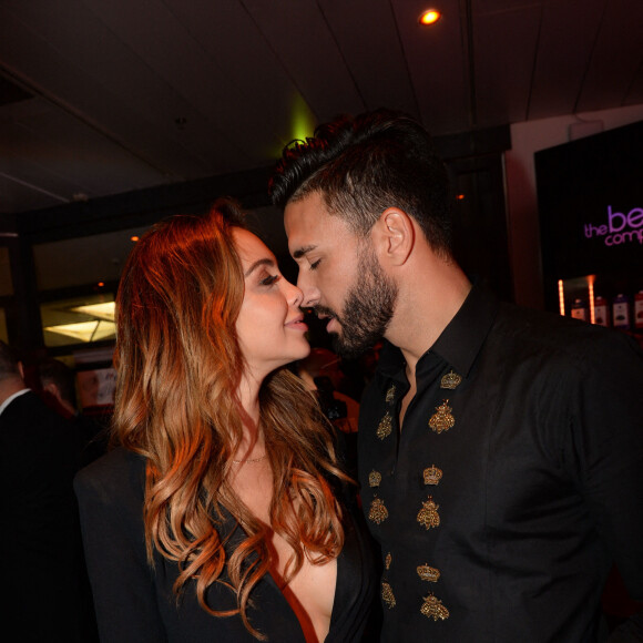 Nabilla Benattia et Thomas Vergara s'embrassent lors d'une soirée privée à la Villa des Amandiers lors du 71ème Festival International de Cannes le 14 mai 2018. © Rachid Bellak/Bestimage