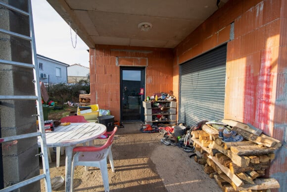 La maison en construction de Delphine Jubillar (Aussaguel) , disparue sans laisser de traces depuis le 16 décembre 2020 à Cagnac les Mines dans le Tarn.Le 7 janvier 2021 © Frédéric Maligne / Bestimage