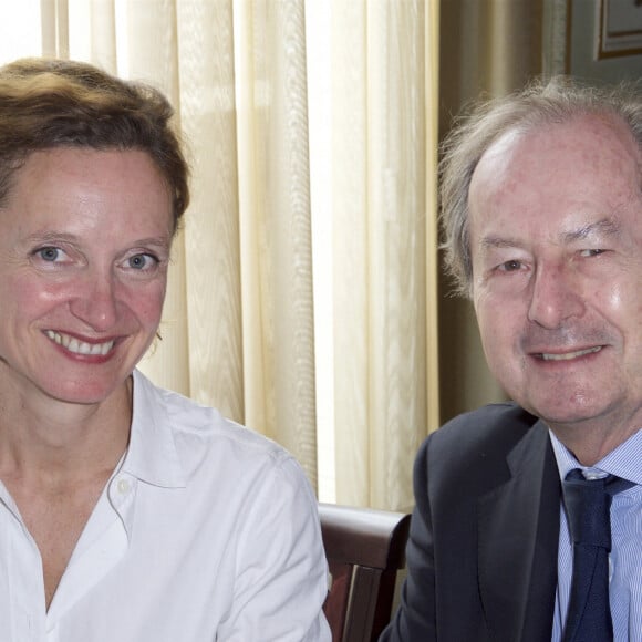 Exclusif - Édith Chabre ( Madame Edouard Philippe) et Jean Marie Rouart de l'Académie Française. Réception chez LL.AA.RR le prince et la princesse de Bourbon des Deux Siciles (duc et duchesse de Castro) en l'honneur de "The American Friends of Versailles". Paris, le 13 juin 2018 © Julio Piatti / Bestimage