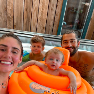 Jesta Hillmann et sa petite famille en vacances.