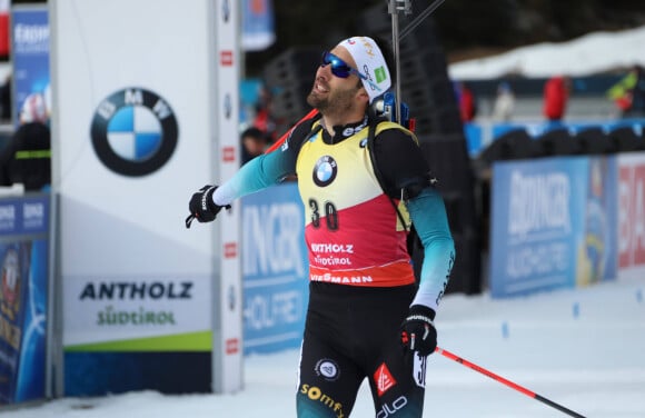 Martin Fourcade (FRA) remporte la médaille d'or sur l'épreuve du 20km individuel messieurs aux Championnats du monde de Biathlon 2020 à Antholz Anterselva, le 19 février 2020. © Imago / Panoramic / Bestimage