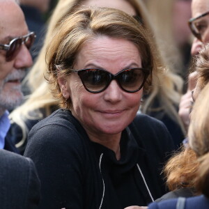 Cendrine Dominguez - Obsèques de Patrice Dominguez en la Basilique Sainte-Clotilde à Paris le 15 avril.