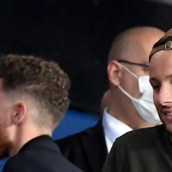 Vianney - People en tribunes du match de football en ligue 1 Uber Eats : Le PSG (Paris Saint-Germain) remporte la victoire 2-1 contre Lyon au Parc des Princes à Paris le 19 septembre 2021. Lionel Urman/Panoramic/Bestimage